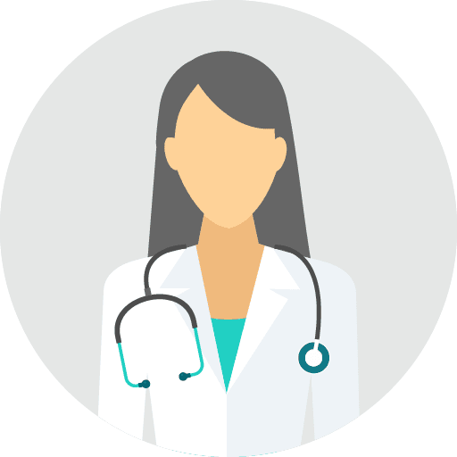 Illustration d'une docteure avec un stéthoscope autour du cou.