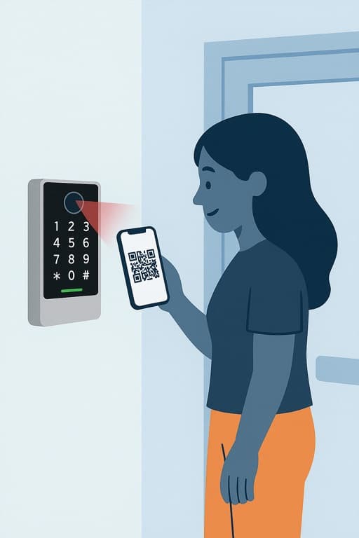 Patient scanning the QR code